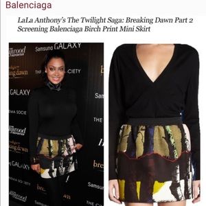 BALENCIAGA Birch Print Abstract Nature Mini Skirt